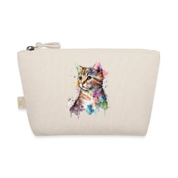 Watercolor Kitten Cat Art - Organic Pouch - nature - Front