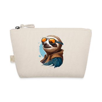 Sloth with aviator goggles - Organic Pouch - nature - Front