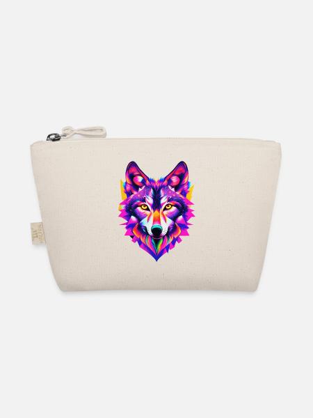 Wolf 03 - Bio-Täschchen - Natur - Vorne