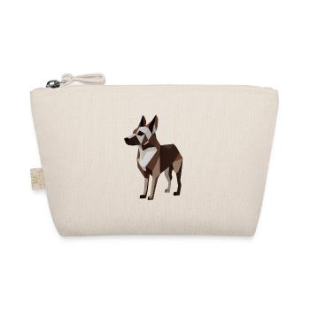 Minimalistischer Hund - Bio-Täschchen - Natur - Vorne