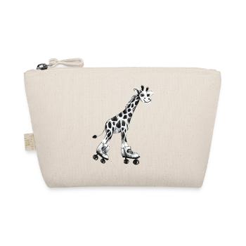 süße Giraffe auf Rollschuhen - Bio-Täschchen - Natur - Vorne