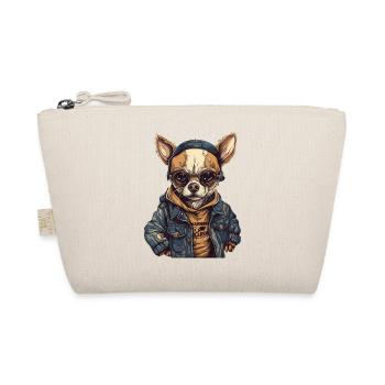 Cool looking Chihuahua dog rapper style street - Organic Pouch - nature - Front