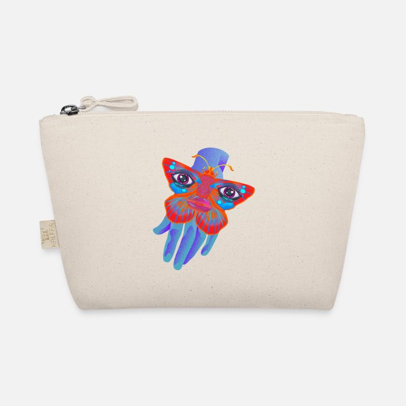 Psychedelic Moth -colorful trippy design Organic Pouch