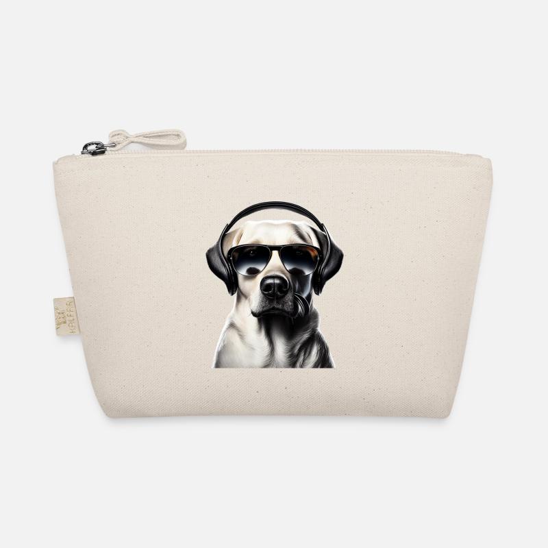 Labrador mit Kopfhörer und Sonnenbrille - Bio-Täschchen - Natur