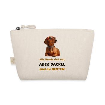Dackel sind die BESTEN! Teckel mit Sonnenbrille - Bio-Täschchen - Natur - Vorne