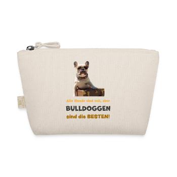 Bulldoggen sind die BESTEN! mit Sonnenbrille - Bio-Täschchen - Natur - Vorne
