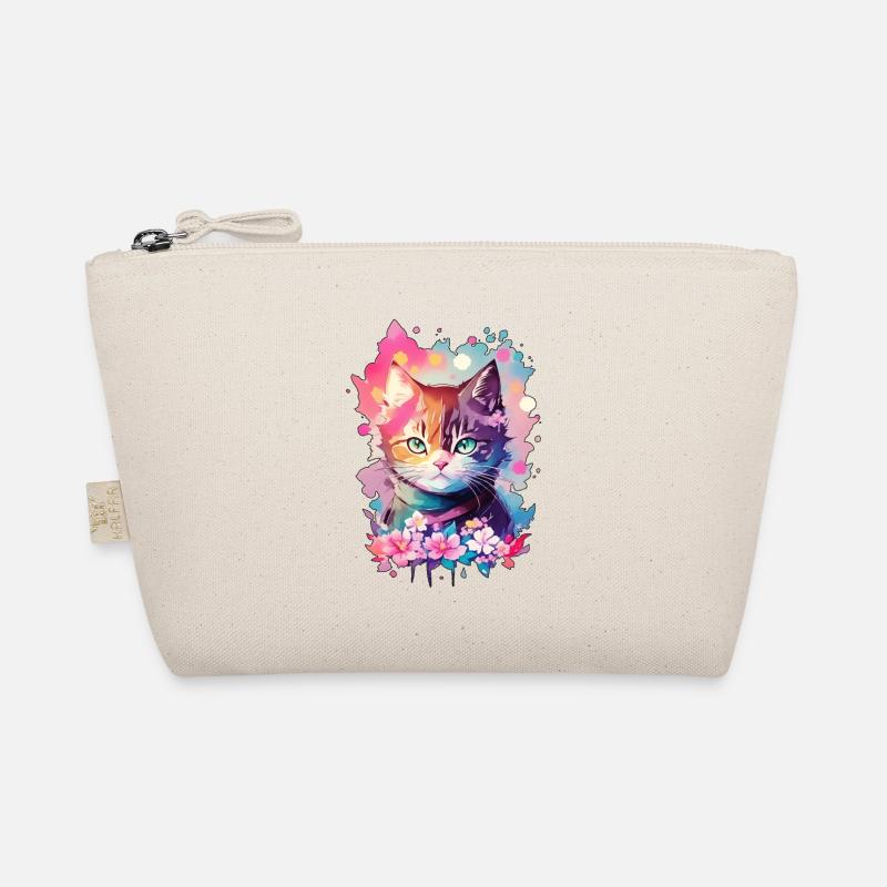 Unique pastel watercolors cat Organic Pouch