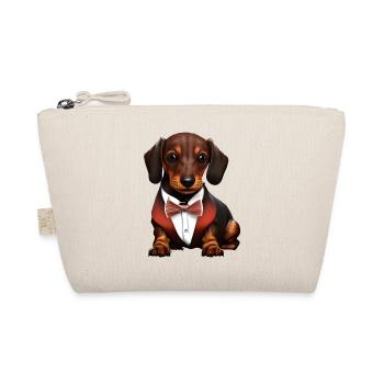 Dachshund mit Anzug Hunde Hund Dackelwelpe - Bio-Täschchen - Natur - Vorne