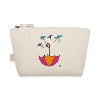 Squiti the black cat in an umbrella - Organic Pouch - nature - Front