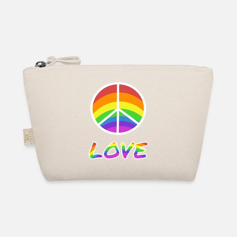 Peacezeichen Love Regenbogen Bio-Täschchen