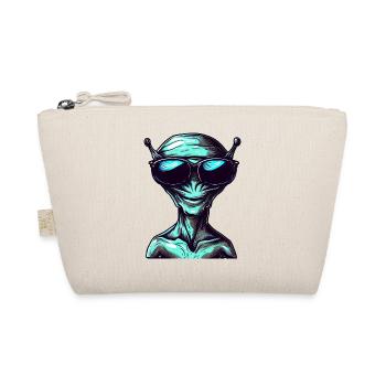 Cool Green Alien with Sunglasses - Bio-Täschchen - Natur - Vorne