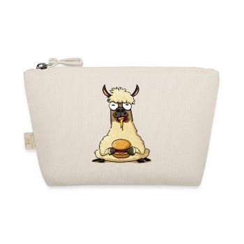 Funny llama enjoying a cheeseburger - Organic Pouch - nature - Front