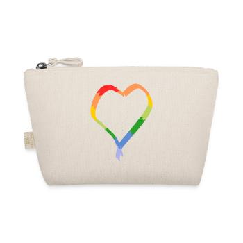 Rainbow heart drawn - Organic Pouch - nature - Front