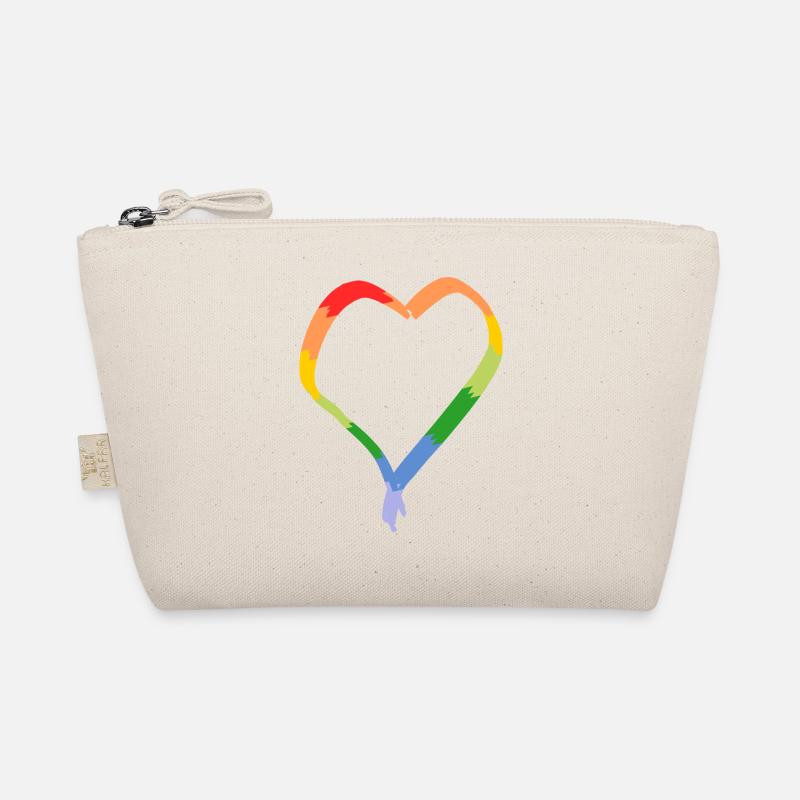 Rainbow heart drawn Organic Pouch