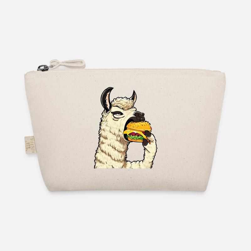 Cheeseburger eating llama Organic Pouch