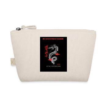 Black Red Handdrawn Dragon Streetwear T Shirt - Organic Pouch - nature - Front