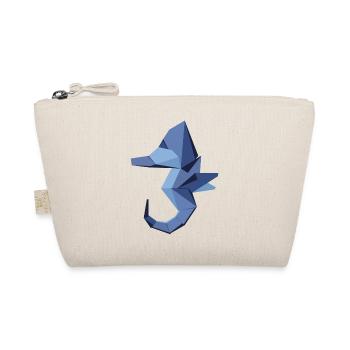 abstrakte Seepferdchen Origami blau - Bio-Täschchen - Natur - Vorne