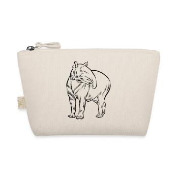 Tapir Strichzeichnung handgezeichnet - Geschenk - Bio-Täschchen - Natur - Vorne