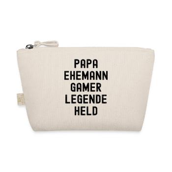 Papa Ehemann Gamer Legende Held Geschenk lustig - Bio-Täschchen - Natur - Vorne