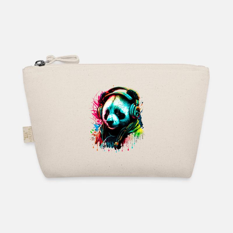 Abstract panda bear Organic Pouch