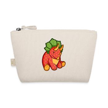 hugadino dino strawberry, cute dinosaur - Organic Pouch - nature - Front