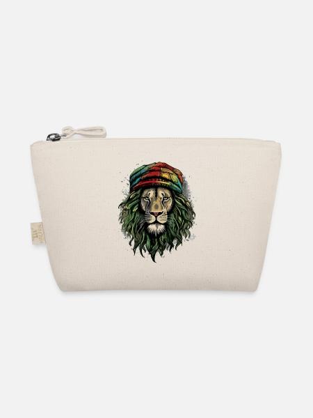 Jah Rasta Löwe - Bio-Täschchen - Natur - Vorne