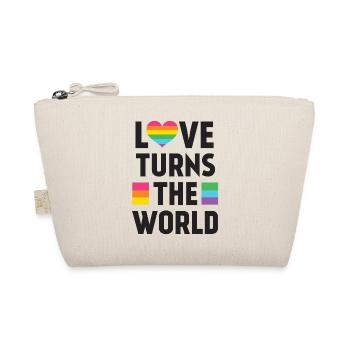 Pride Month LGBT - Liebe dreht die Welt - Bio-Täschchen - Natur - Vorne