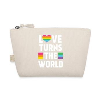 Pride Month LGBT - Liebe dreht die Welt - Bio-Täschchen - Natur - Vorne
