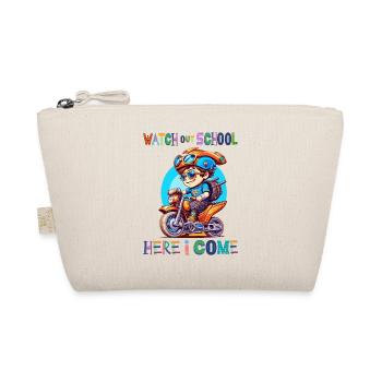 Watch out school - here I come / Steampunk boy - Organic Pouch - nature - Front