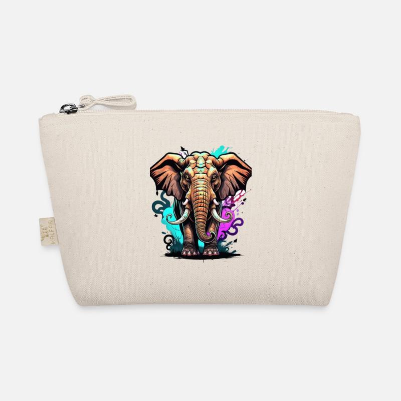 Graffiti Elephant - Organic Pouch - nature