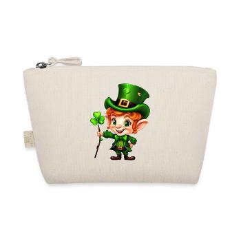 Saint Patricks Day Kobold Mädchen mit Kleeblatt - Bio-Täschchen - Natur - Vorne