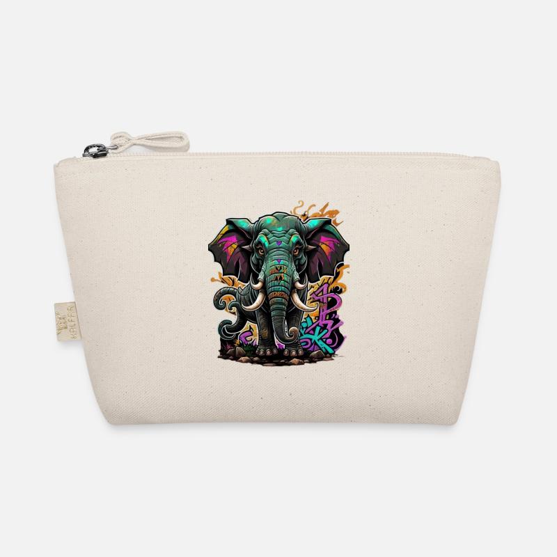 Graffiti Elephant Organic Pouch