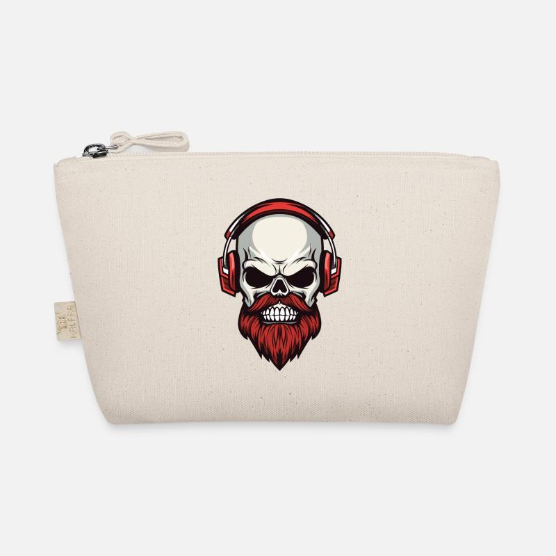 Tête de mort avec un style hipster Trousse biologique