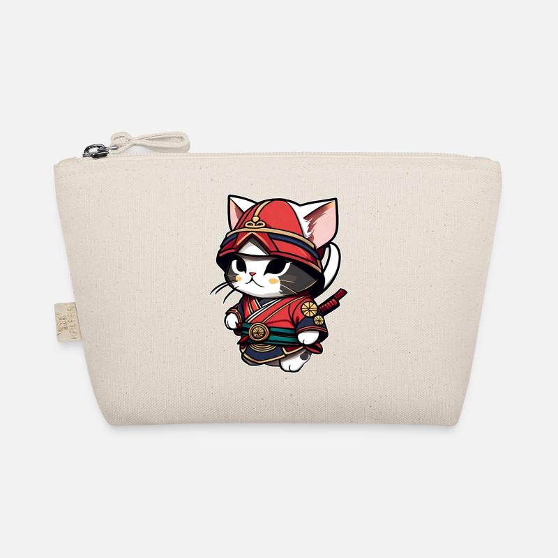 Niedliche Samurai Katze Bio-Täschchen