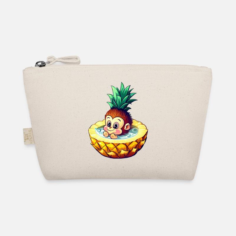 Singe et ananas: conception amusante du bain d’été Trousse biologique