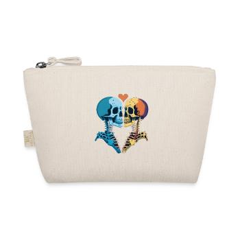 Kissing romantic skeletons - Organic Pouch - nature - Front