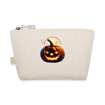 Halloween Kürbis Sprüche Grusel Fledermaus - Bio-Täschchen - Natur - Vorne