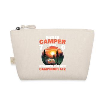Lustiger Camper 70 Geburtstag Camping Spruch - Bio-Täschchen - Natur - Vorne