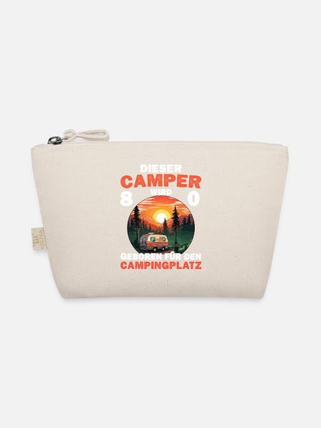 80 Geburtstag Camping Wohnmobil Camper Spruch - Bio-Täschchen - Natur - Vorne