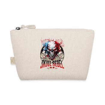 Totenkopf Totenschädel Skelett Motorrad Biker Gang - Bio-Täschchen - Natur - Vorne