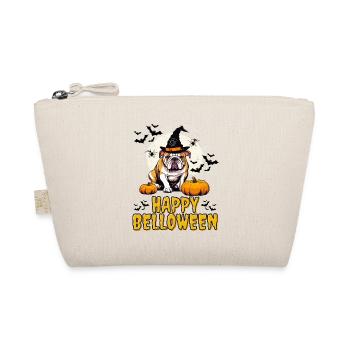 HAPPY BELLOWEEN Halloween Dog Dogs Bulldog - Organic Pouch - nature - Front