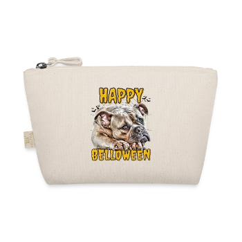 HAPPY BELLOWEEN Halloween Dog Dogs Bulldog - Organic Pouch - nature - Front