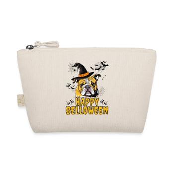 HAPPY BELLOWEEN Halloween Dog Dogs Bulldog - Organic Pouch - nature - Front