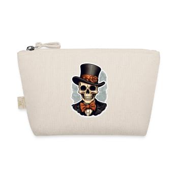 Tête de mort avec chapeau haut de forme Halloween - Trousse biologique - nature - Devant
