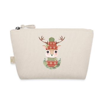 cerf mignon avec chandail, bonnet pompon et couronne - Trousse biologique - nature - Devant