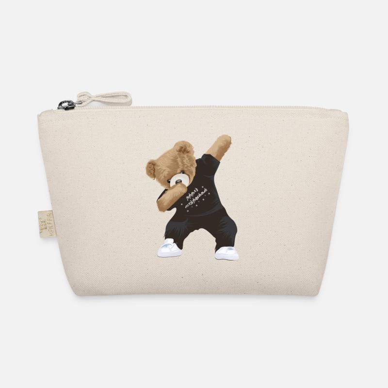 Dabbing Teddy - Bio-Täschchen - Natur