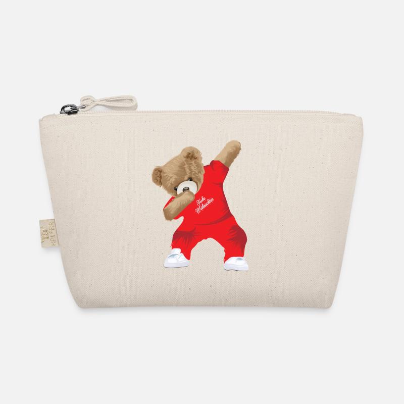 Dabbing Teddy - Bio-Täschchen - Natur