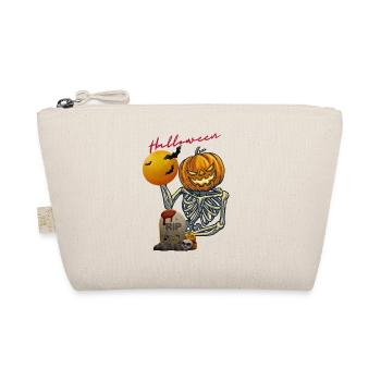 Kürbis Skelett Halloween Design - Bio-Täschchen - Natur - Vorne