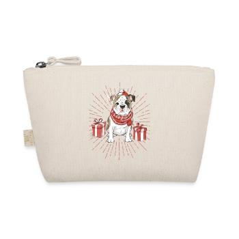 Bulldogge Frohe Weihnachten Hund Hunde - Bio-Täschchen - Natur - Vorne