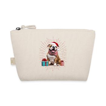 Bulldogge Frohe Weihnachten Hund Hunde - Bio-Täschchen - Natur - Vorne